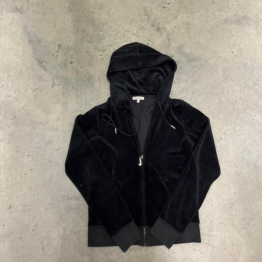 Vintage Y2K‎ women's juicy couture velvet full zip cropped hoodie